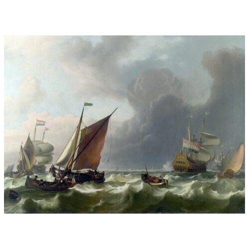  1810      (Dutch Men-of-war off Enkhuizen)   54. x 40.