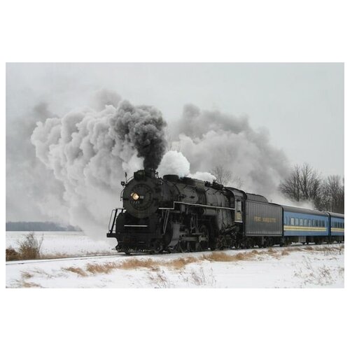  1340        (Winter landscape with a train) 45. x 30.