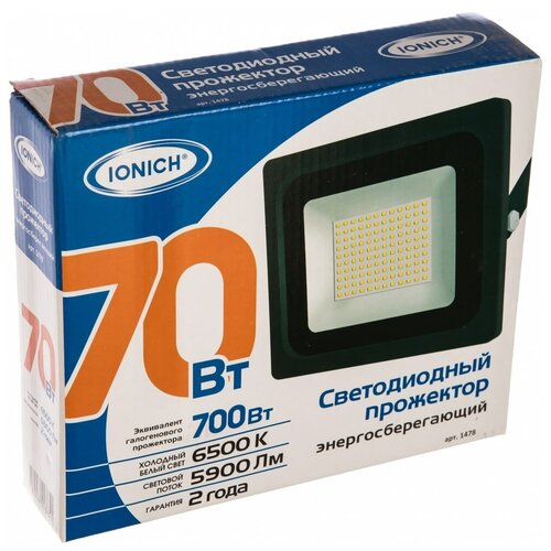 купить 1216р Ionich Прожектор светодиодный Iflsled-dob- 70-865-BL-IP65 1478 .