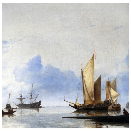  1000        ,    (A Dutch Yacht and Other Vessels Becalmed near the Shore)   30. x 30.