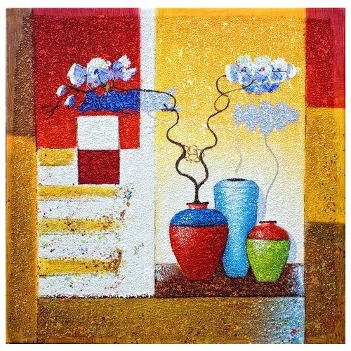  1460       (Flowers in a vase) 65 40. x 40.