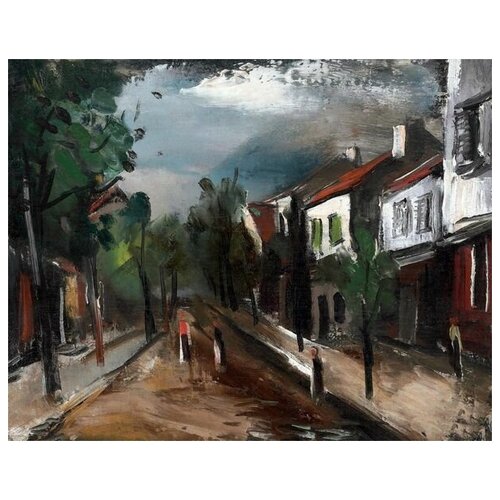 ������ 1200� ����������� �� ������ ����� � ���������� (Street Scene with Figures) ������� ����� 38��. x 30��.