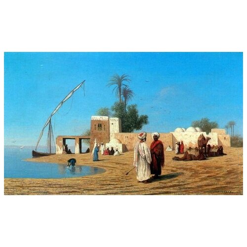  1430        (The village on the banks of the Nile)   50. x 30.