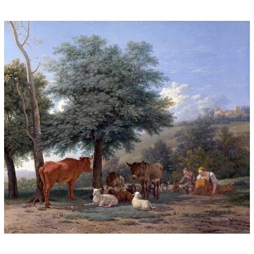  2200         (Farm Animals with a Boy and Herdswoman)   58. x 50.