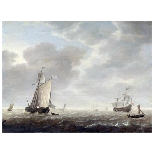  2470         (A Dutch Man-of-war and Various Vessels in a Breeze)    67. x 50.