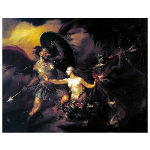 ������ 1750� ����������� �� ������ ������, ���� � ������ (Satan, Sin and Death) ������ ������ 51��. x 40��.
