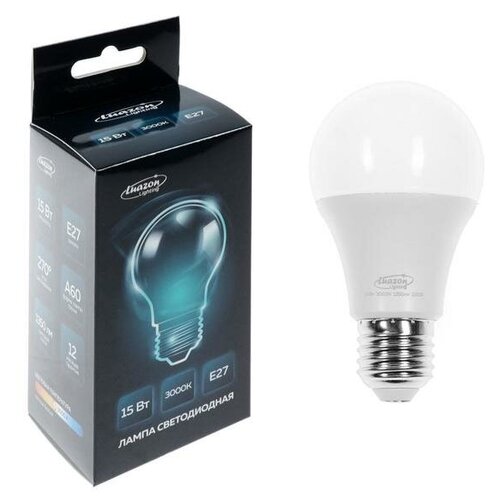 ������ 262� ����� c����������� Luazon Lighting, A60, 15 ��, E27, 1350 ��, 3000 K, ������ �����