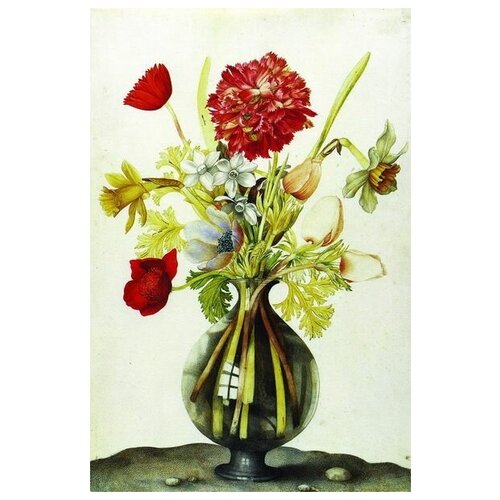  1950          (Giovanna Garzoni flowers in a glass vase)   40. x 60.