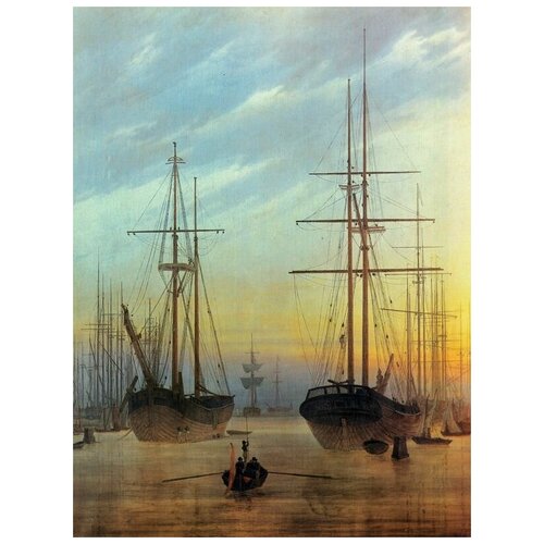  2470       ( ,  ) (View of a harbor (harbor Greifswald, a seaport))    50. x 67.