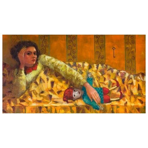  1550        (A woman with a golden blanket)   55. x 30.