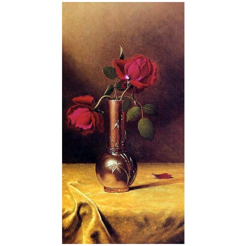 2430         (Two Red Roses in a Bronze Vase)    40. x 79.