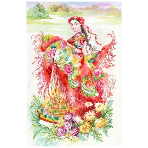 ������ 2700� ������ ������� � �������� ������� (The girl in national costume) 50��. x 76��.