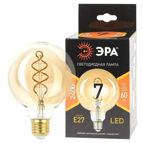 ������ 670� ����� F-LED G95-7W-824-E27 spiral gold (�������� ��� ����. ���. 7�� ����. E27) (20/560) �0047663 ���