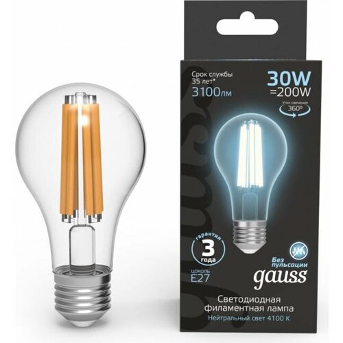 ������ 1379� ����� Gauss Filament �70 30W 3100lm 4100� �27 LED 1/10/40 102902230