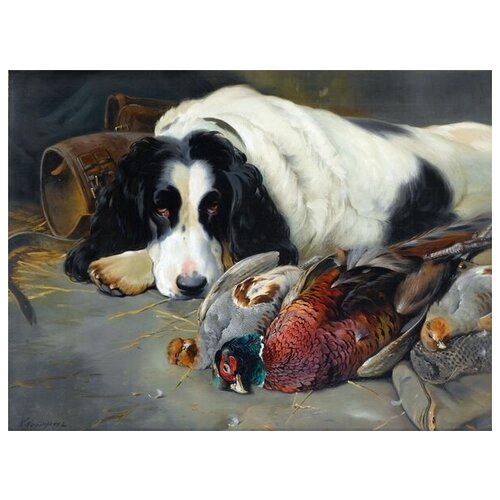  1220       (The dog after hunting) 1   40. x 30.