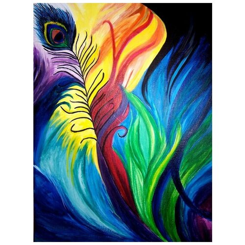  1220      (Peacock Feather) 30. x 40.