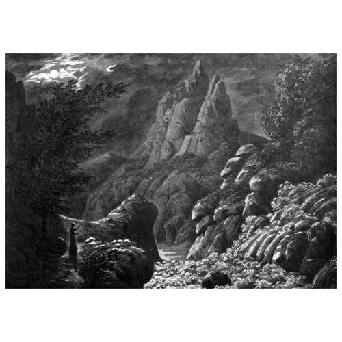  1870        (Ideal Landscape with Waterfall)    56. x 40.