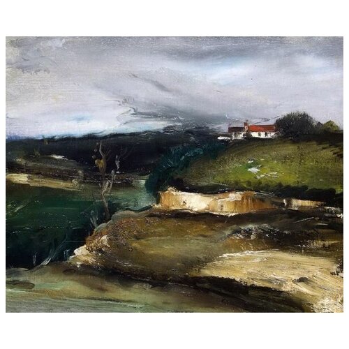  1700         ( Landscape with a House on the Hill)   49. x 40.