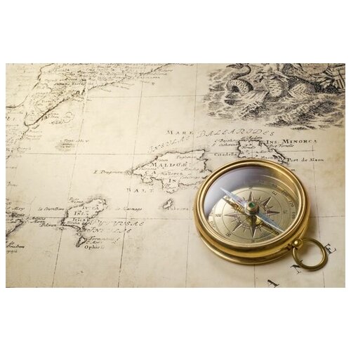  1340       (Map and compass) 3 45. x 30.