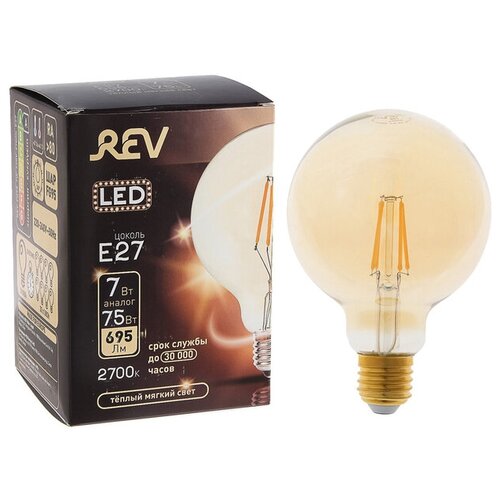 ������ 707� ����� ������������ REV LED FILAMENT VINTAGE, G95, E27, 7 ��, 2700 K, ���, ������ ����