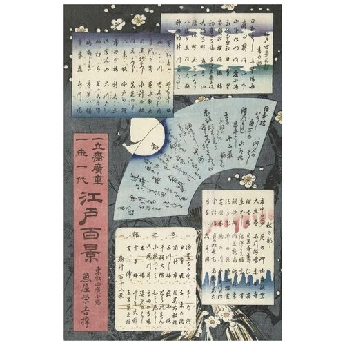  2740     (1858) (Inhoudsopgave van de serie Honderd gezichten op Edo)   50. x 77.