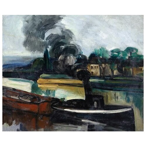         (River Landscape with Boats)   61. x 50.,  2300 