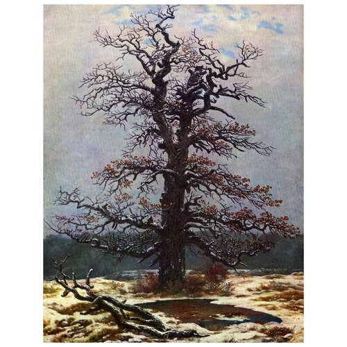  1210       2 (Oak tree in the snow)    30. x 39.