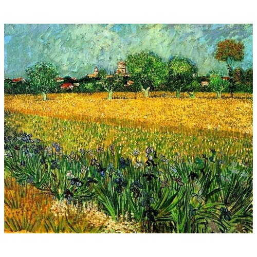  1130            (View of Arles with Irises in the Foreground)    36. x 30.