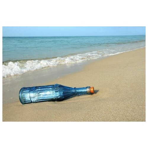  2690     (Bottle on the beach) 75. x 50.