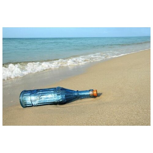      (Bottle on the beach) 75. x 50.,  2690 