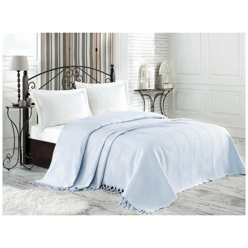  3434   NICE BED SPREAD LightBLUE-220x240