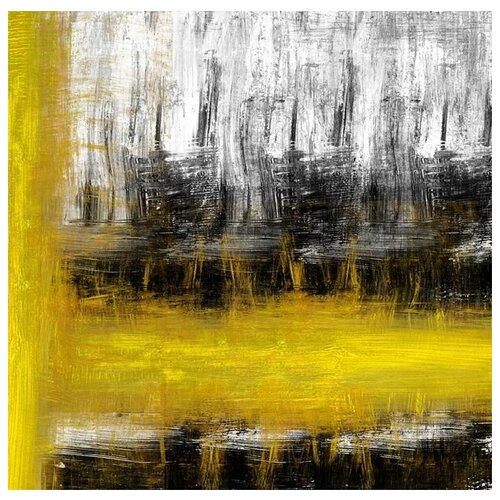  2610    -   (Yellow and black abstract composition) 61. x 60.