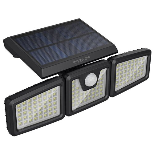  2390  BlitzWolf BW-OLT4 3 Heads Adjustable Solar Sensor Flood Light 18000 mAh Black