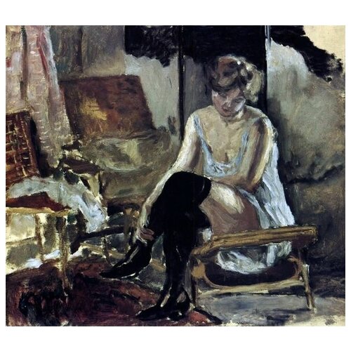  1110     ,    (Young Woman Seated on a couch)   34. x 30.