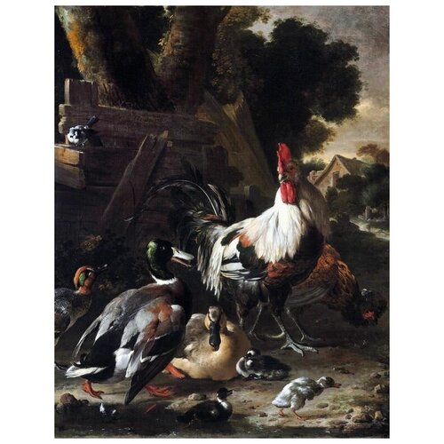  1210       (Rooster and Duck) 30. x 39.