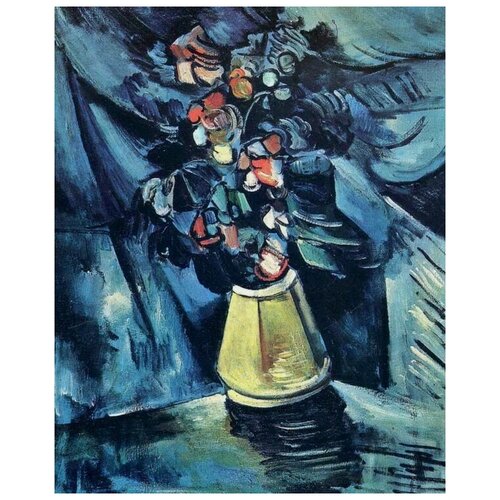          (Bouquet against blue drapes)   50. x 62.,  2320 
