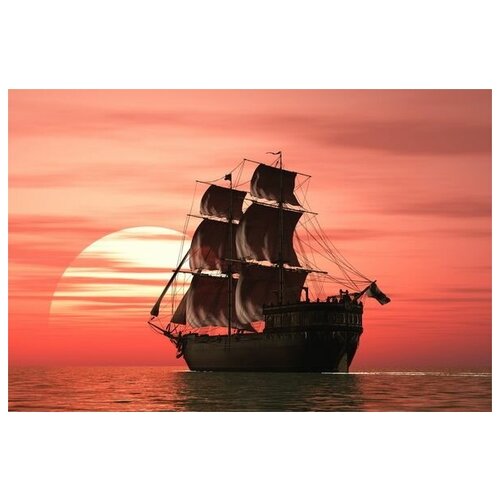  1340       (Ship at sunset) 45. x 30.