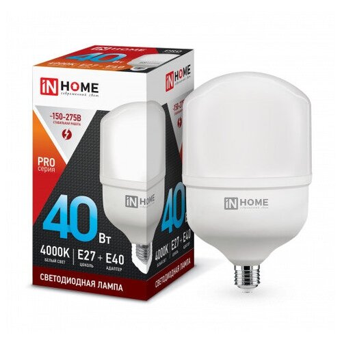 ������ 1748� ����� ������������ LED-HP-PRO 40�� 230� �27 � ��������� E40 4000� 3600�� IN HOME (5 ����) (���. 4690612031095)