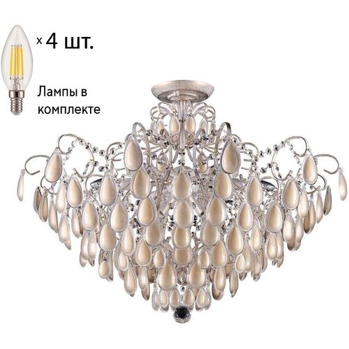  21100   Crystal Lux   Sevilia PL4 Gold+Lamps E14 