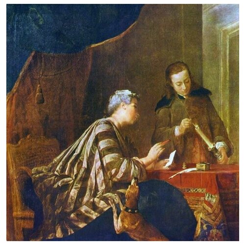        (Lady Sealing a Letter)     50. x 51.,  2030 