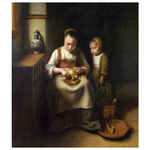  2190    ,  ,  ,   ( A Woman scraping Parsnips, with a Child standing by her)   50. x 57.