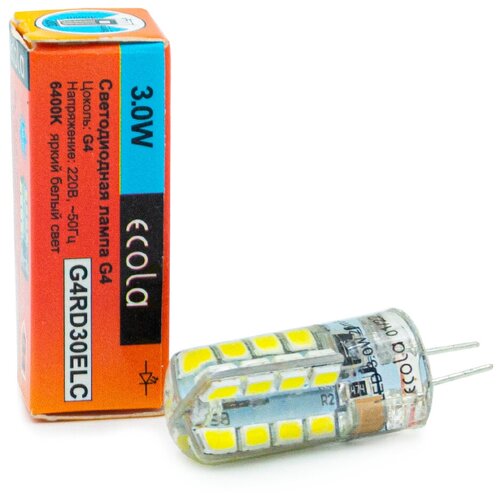 ������ 95� ����� Ecola G4 LED, 3W 4200�K ������� ��������-�������� - Corn Micro 220V 6400K 320� 40x15