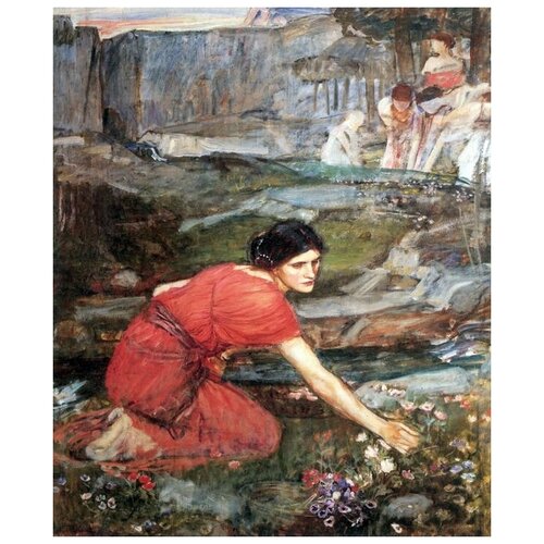  1130         (Maidens Picking Flowers by a Stream)    30. x 36.