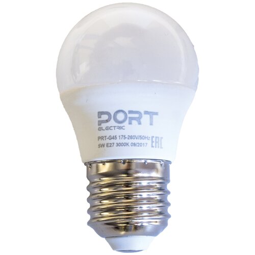 ������ 127� ����� ������������ LED ������� Port, E27, G45, 5 ��, 3000 �, ������ ����