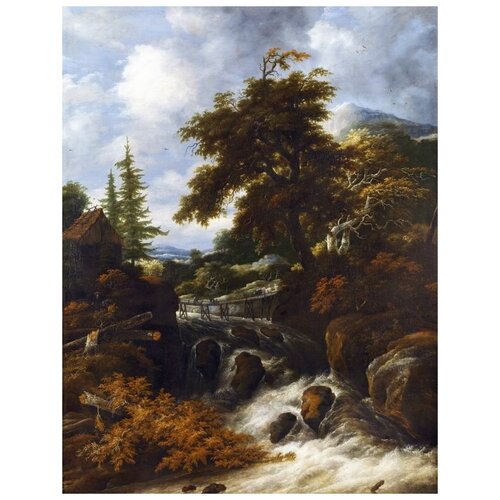  1760        ( A Waterfall in a Hilly Landscape) и   40. x 52.