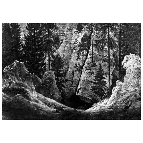  1880     (Caves mit Grabmal (Grab December Arminius, Felsental)    57. x 40.