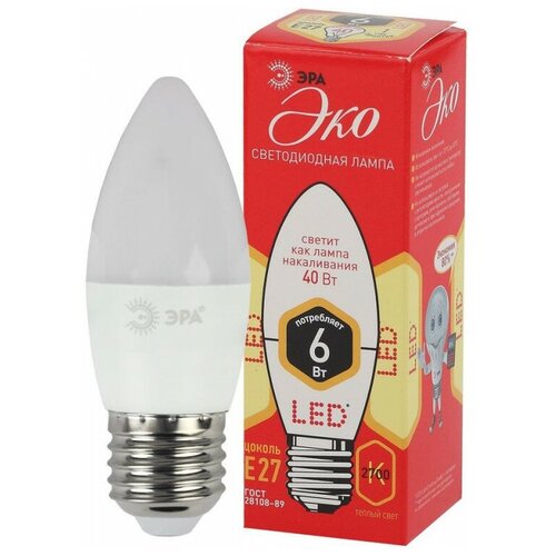 ������ 60� ����� ������������ 6 �� E27 B35 2700� 480�� ������� 220-240� ����� ( ECO LED B35-6W-827-E27 )