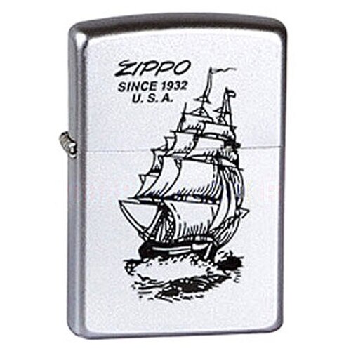  4422    Satin Chrome Zippo . 205 Boat