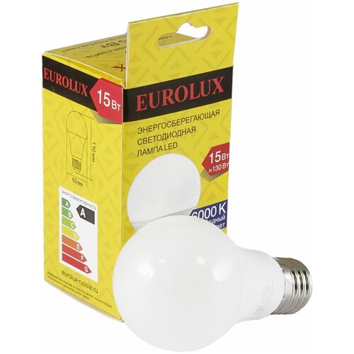������ 87� ����� ������������ LL-E-A60-15W-230-6K-E27 (�����, 15��, �����., �27) Eurolux