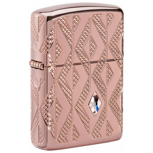  27240    ZIPPO Armor 49702 Geometric Diamond Pattern Design   High Polish Rose Gold